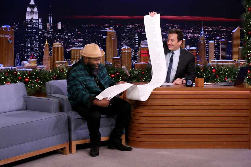 Black Thought checks out the printout of his epic freestyle that still has people talking,...