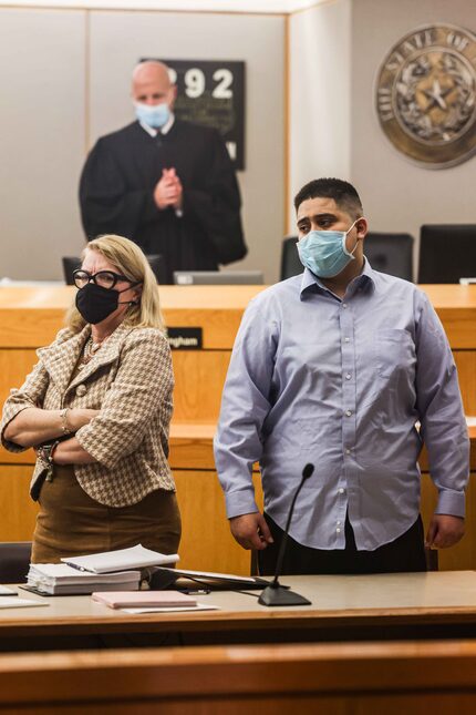 Armando Ricardo Navarro waits for his capital murder trial to start in Judge Brandon...