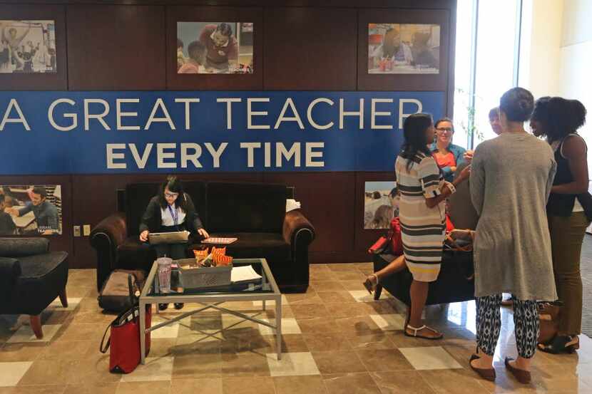 This was the scene at the Urban Teachers offices in Dallas, as DISD welcomed the first class...