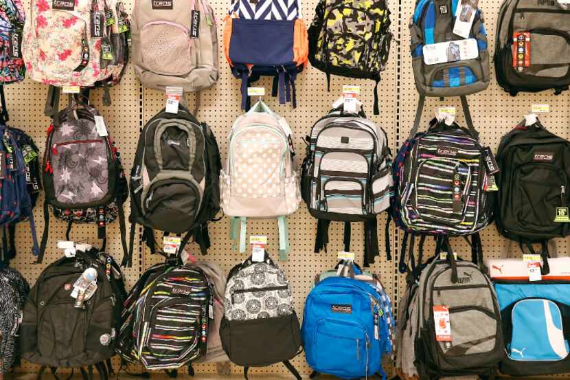 Backpacks are pictured as back-to-school shoppers at Target get a head start on school...