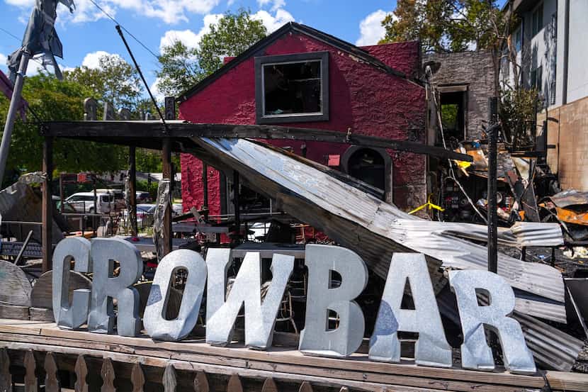The Crow Bar, a popular weekend hangout spot in Austin, lies in ruins after what the Austin...