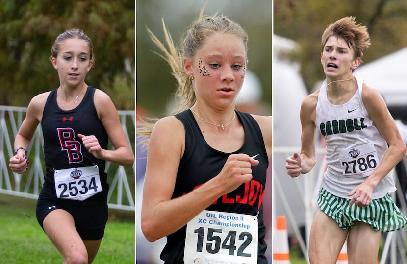 Denton Braswell's Macy Wingard (left), Lovejoy's Camryn Benson (center) and Southlake...