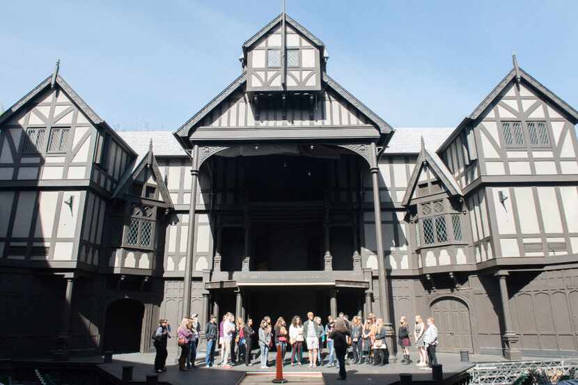 Lovers of plays and poetry go on a backstage tour of the Allen Elizabethan Theatre, an...