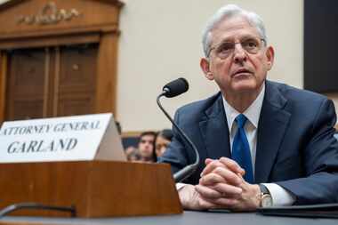 Attorney General Merrick Garland testifies during a House Judiciary Committee hearing on the...