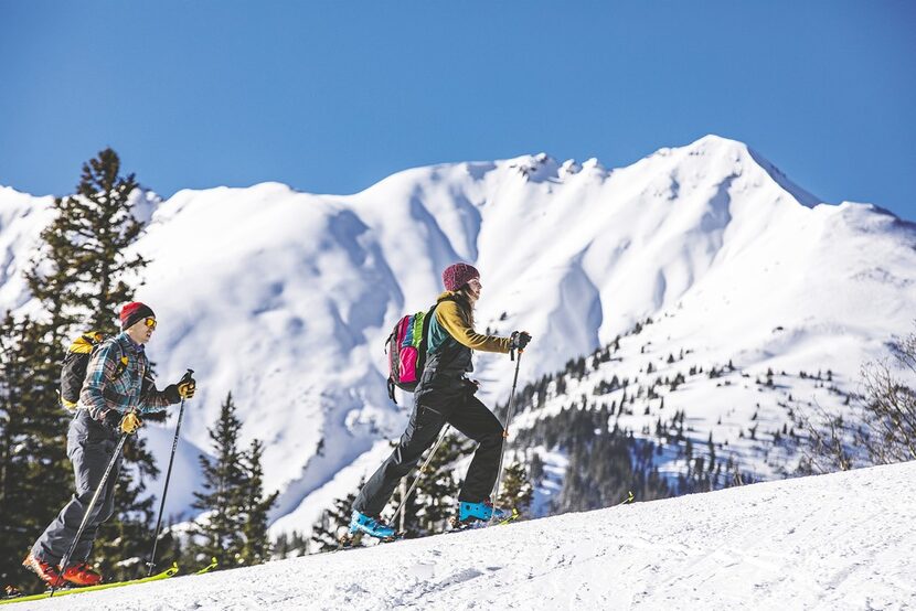 "Skinning" uphill, seen here at Snowmass Village in Colorado, was once a fringe activity....