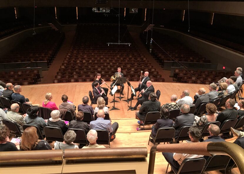 View from the Meyerson Symphony Center's choral terrace, as Dallas Symphony Orchestra...