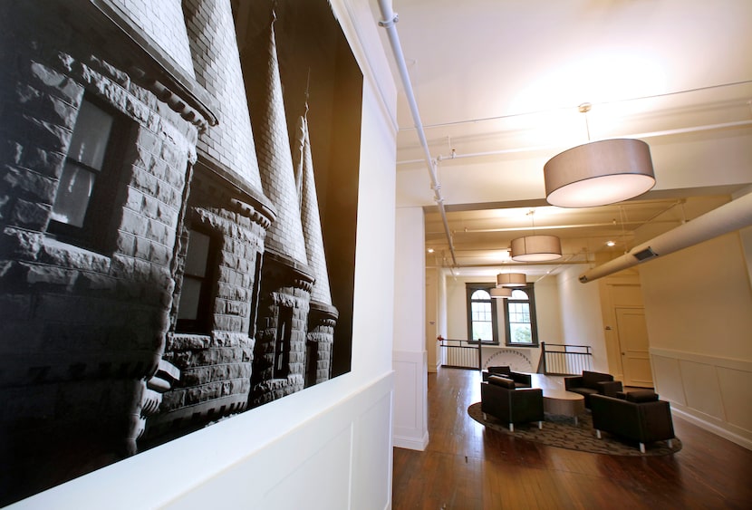 A common area is pictured on the second floor in the old Davy Crockett School.