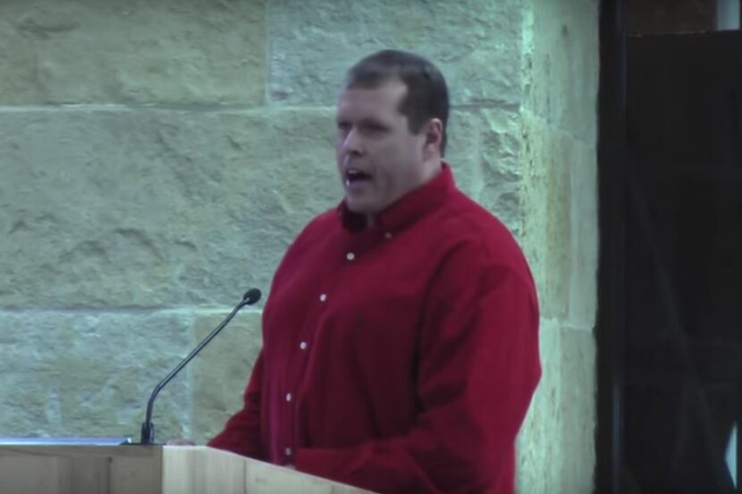  A screenshot from YouTube of Robert Morrow, newly elected chairman of the Travis County...