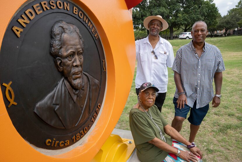 Keaton (upper left) is shown with Nepha Bonner Love (sitting), great-granddaughter of...