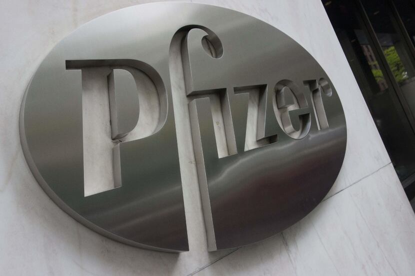 File photo taken on April 26, 2016 shows the Pfizer company logo.