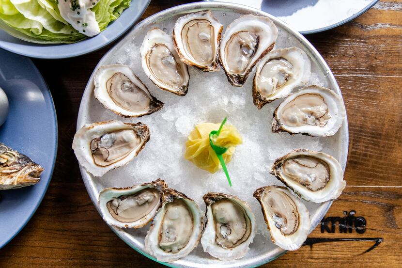 Oysters are on the menu at chef John Tesar's Knife in Plano.