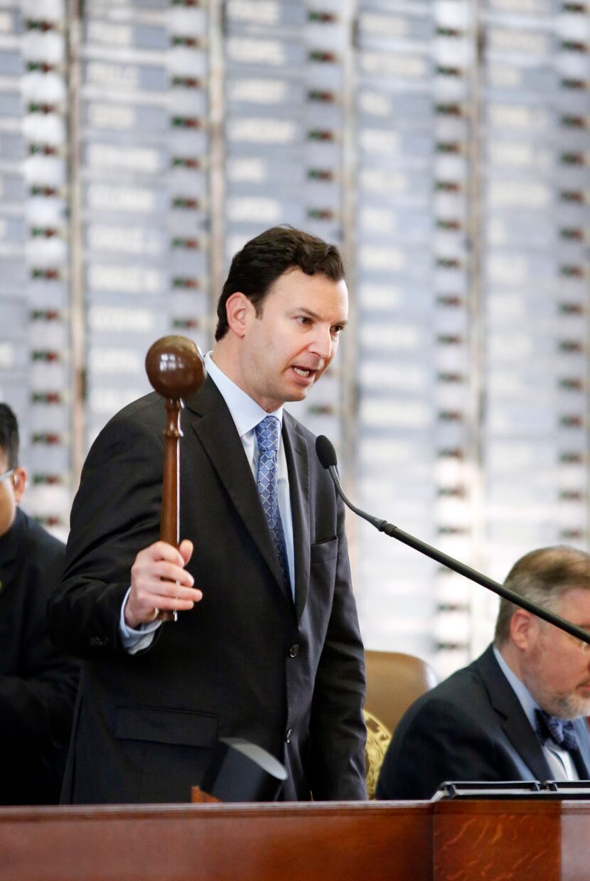 Rep. Craig Goldman, R-Tarrant County fills-in with the gavel in the House of Representatives...