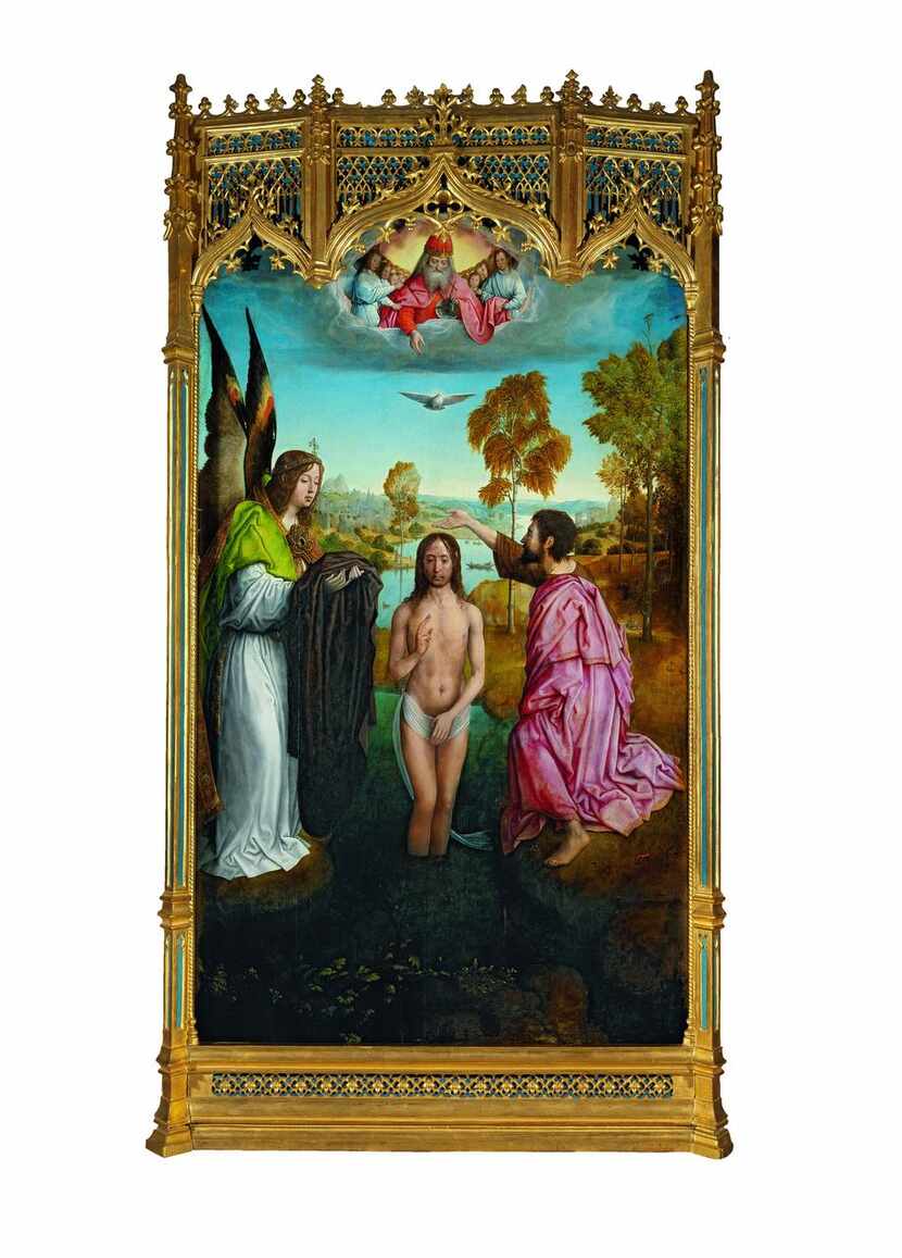 
Juan de Flandes (ca. 1465 1519), The Baptism of Christ, ca. 1496 99. Oil on Baltic oak....