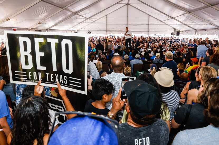 Beto O'Rourke campaigns in Frisco as part of his 49-day tour on Saturday, August 13, 2022.