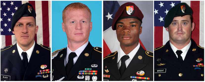 From left: Staff Sgt. Bryan C. Black, Staff Sgt. Jeremiah Johnson, Sgt. La David Johnson and...