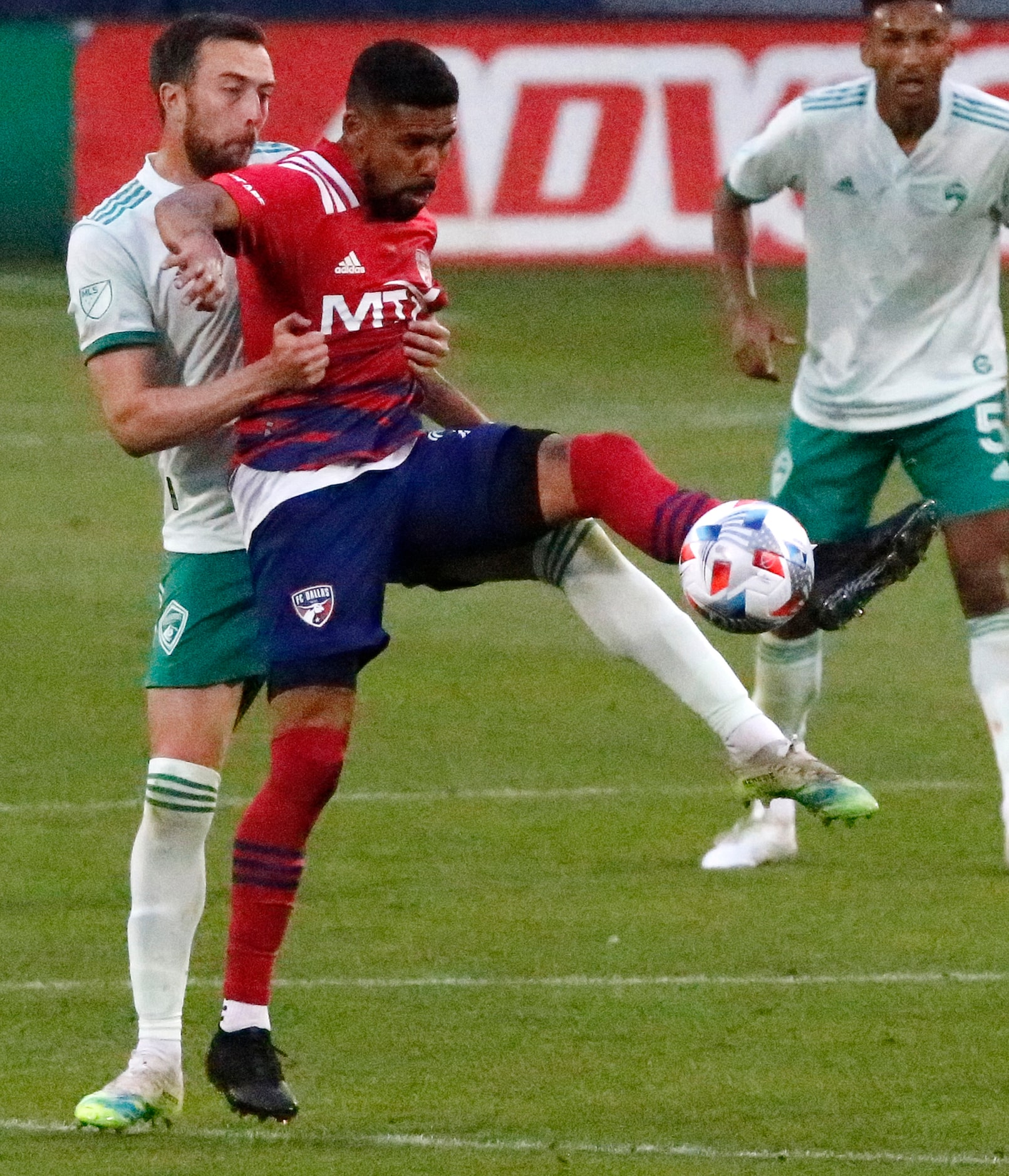 FC Dallas forward Franco Jara (29) stops a pass during the first half as FC Dallas hosted...