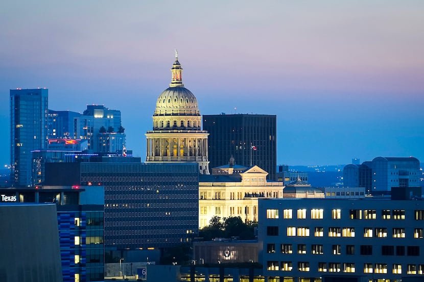 The Texas State Capitol is pictured at dusk in on Wednesday, June 8, 2022, in Austin.