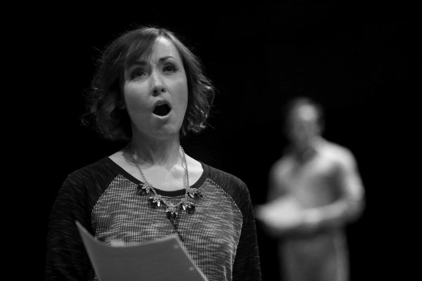 
Singer Kristen Lassiter during a rehearsal of The New Moon, presented by Lyric Stage at...