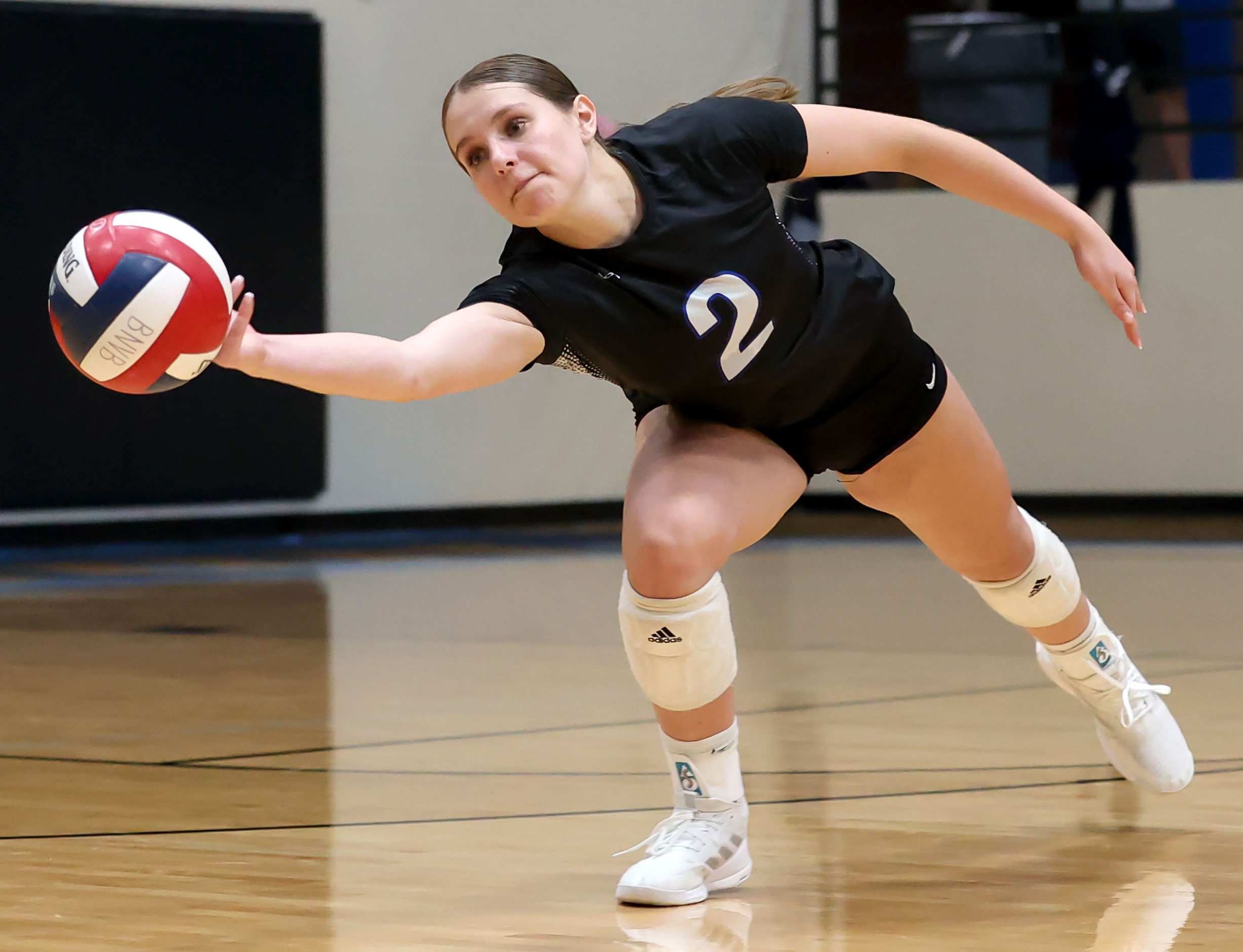 Byron Nelson's Kylie Kleckner goes for the ball against Keller during a District 4-6A...