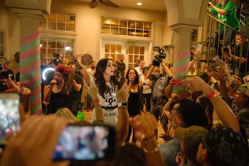 Singer and actress Demi Lovato returned home to the Dallas area and performed at a Southlake...