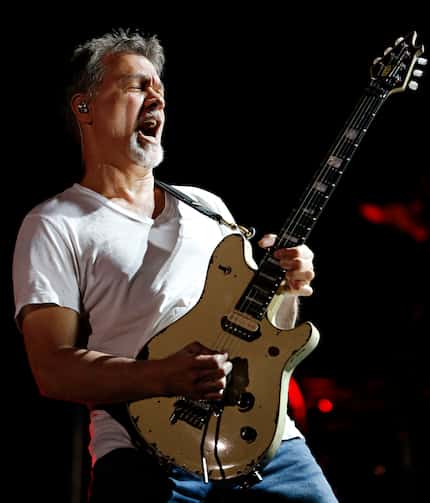 Eddie Van Halen played a solo during a performance by the rock band Van Halen on Sept. 23,...