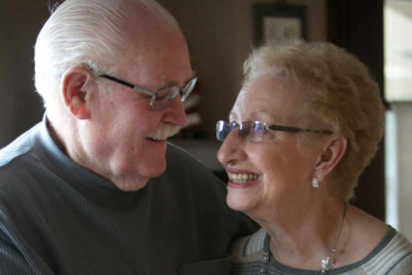 Jack and Elaine Hughes, who will be married 15 years on Nov. 21, in their home in Plano, TX....