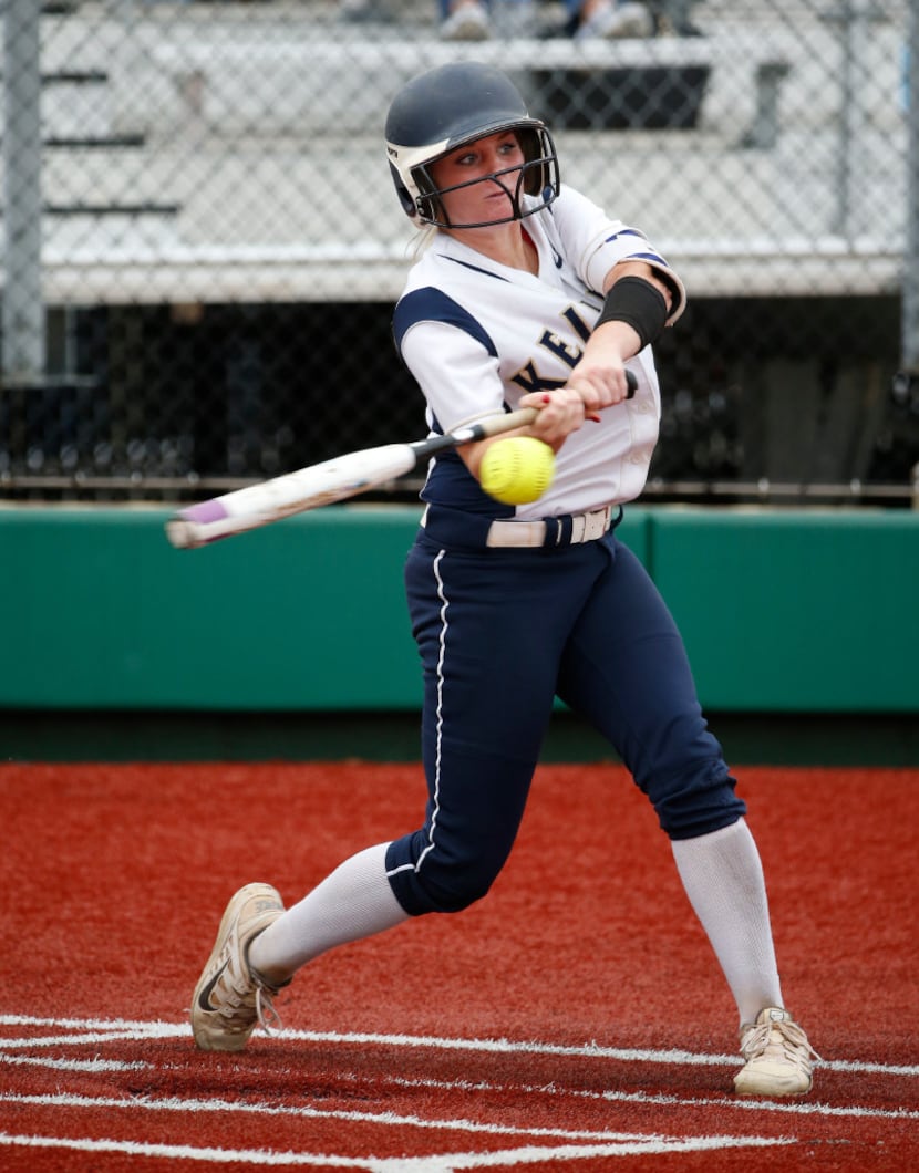 Keller's Kasey Simpson bats against Plano East during Game 2 of the Class 6A Region I...