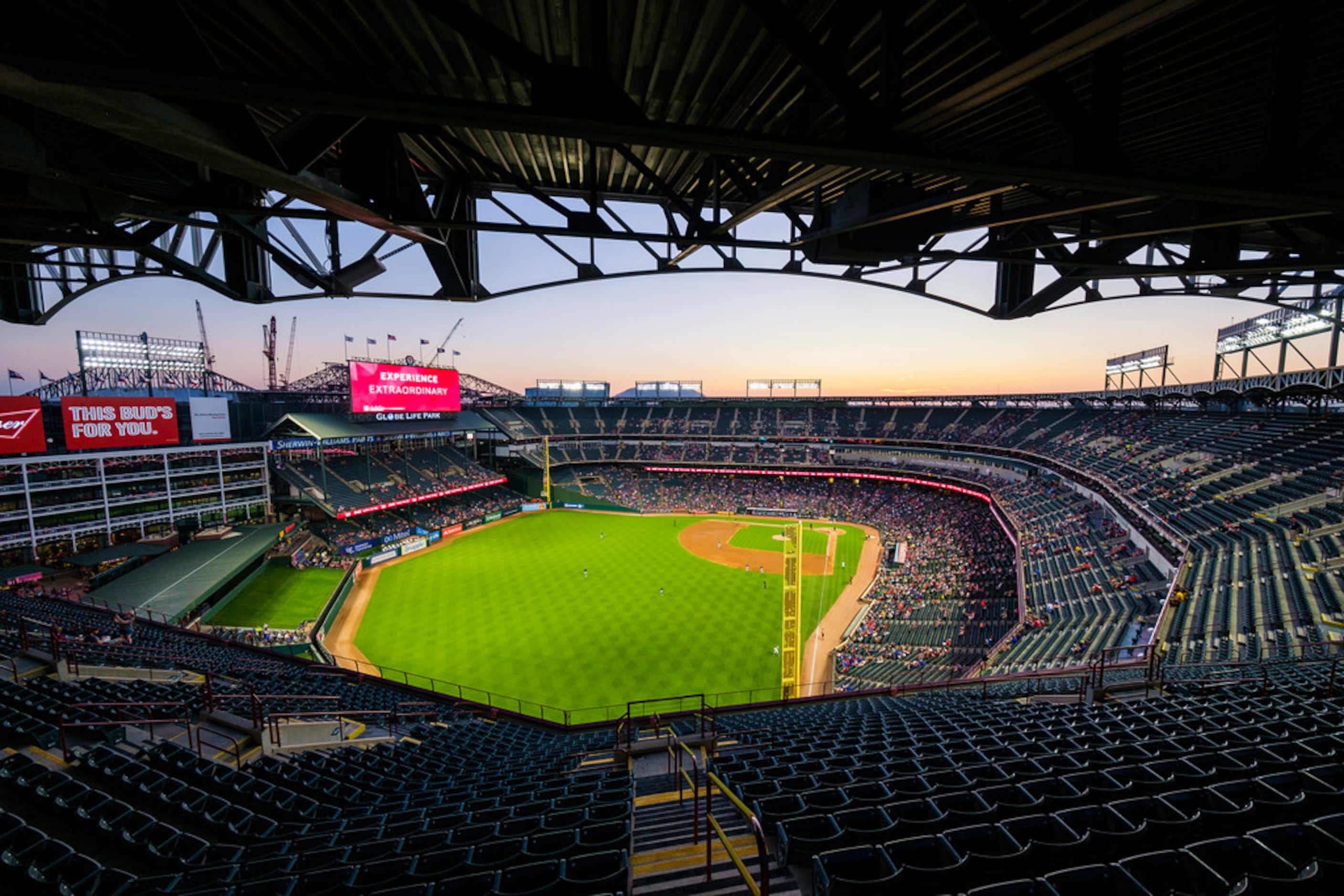 A sneak peek at Globe Life Park's soccer set up for North Texas SC - 3rd  Degree