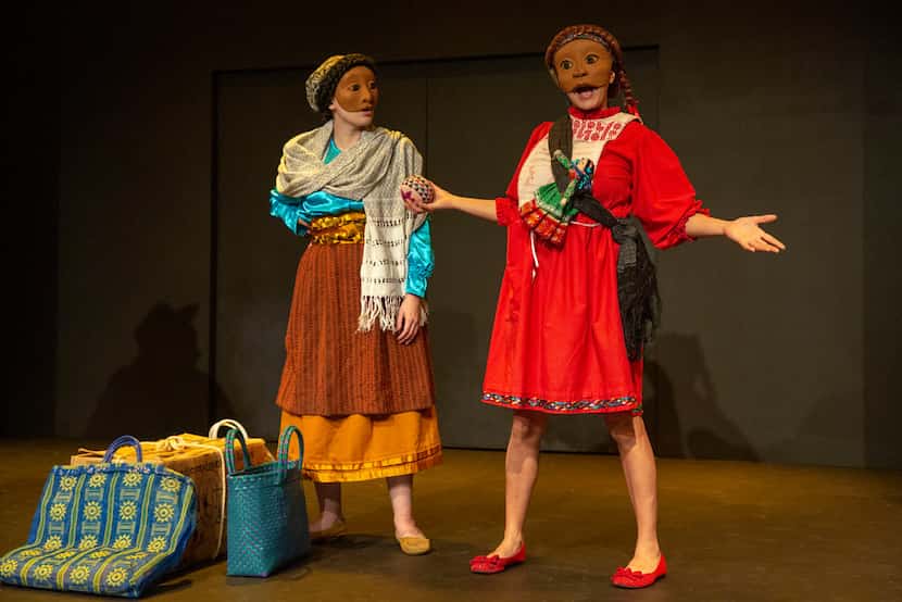 Ana Armenta (left) and Frida Espinosa Muller perform in the production of Tina's Journey at...