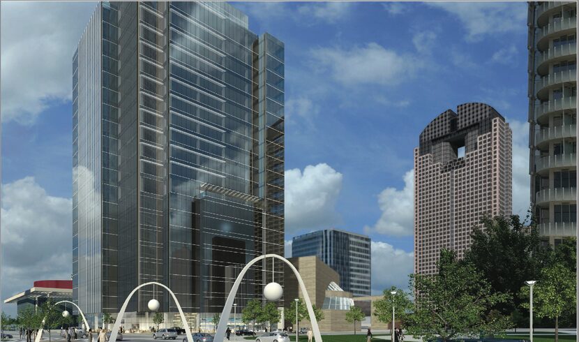 Artist's rendering of Lincoln Property's 1900 Pearl tower, planned to open in late 2017.