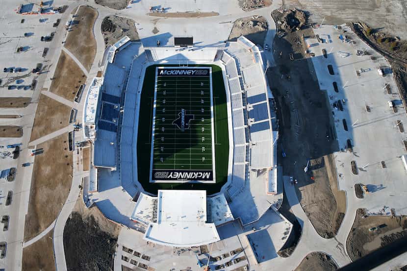 Construction continues at McKinney ISD stadium in McKinney on Thursday, March 1, 2018....