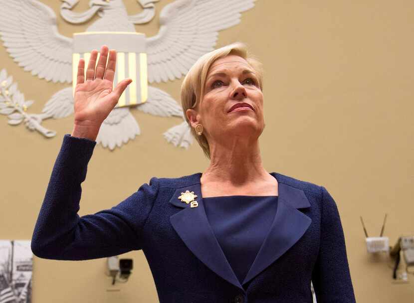 Planned Parenthood Federation of America President Cecile Richards is sworn in on Capitol...