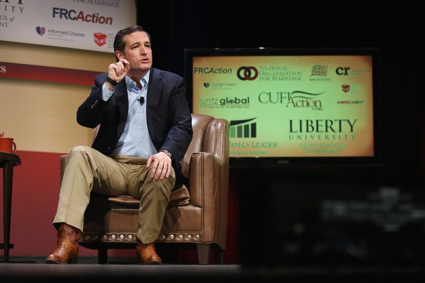  Sen. Ted Cruz, pictured here at The Family Leadership Summit at on July 18, 2015 in Ames,...