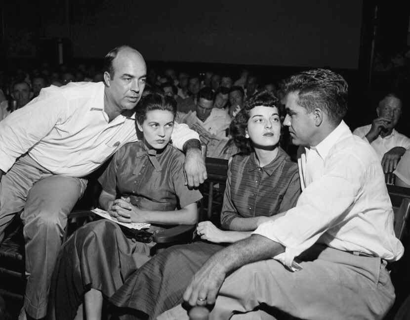 In this Sept. 23, 1955, file photo, J.W. Milam (left), his wife (second left), Roy Bryant...
