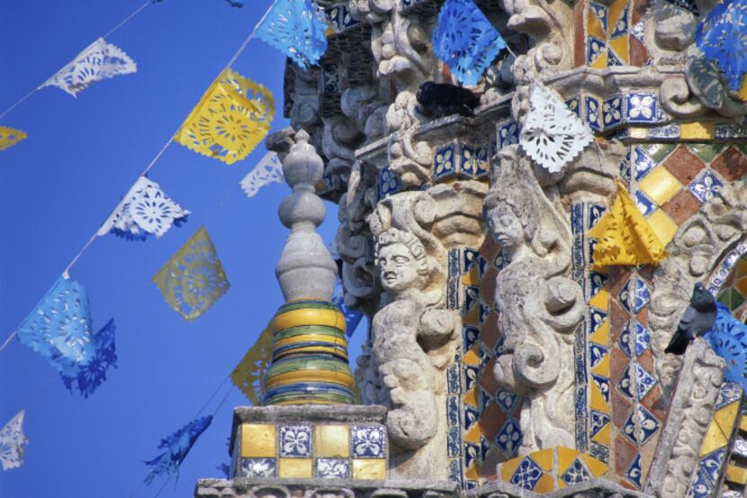 "Bell Tower Flags-Acatepec, Mexico," Carolyn Brown, part of the exhibit "Painting Gods...