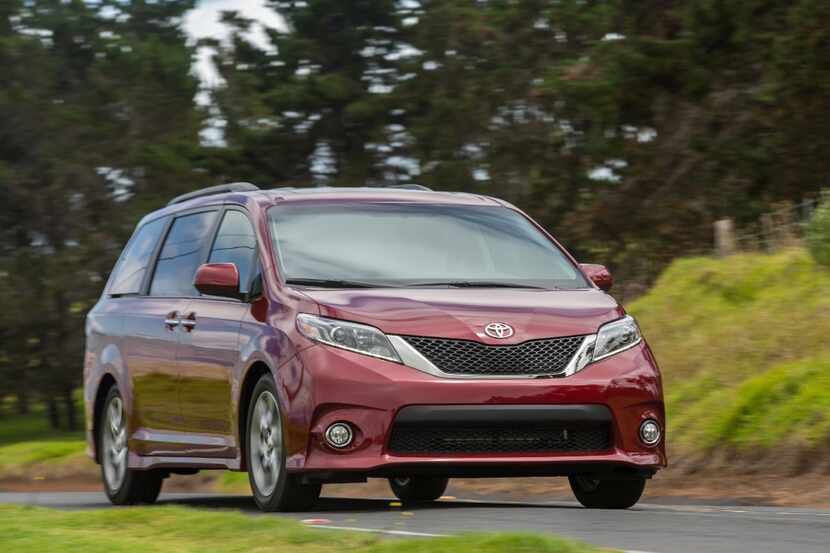 This photo provided by Toyota shows the 2017 Toyota Sienna SE. Toyota's Sienna van adds a...