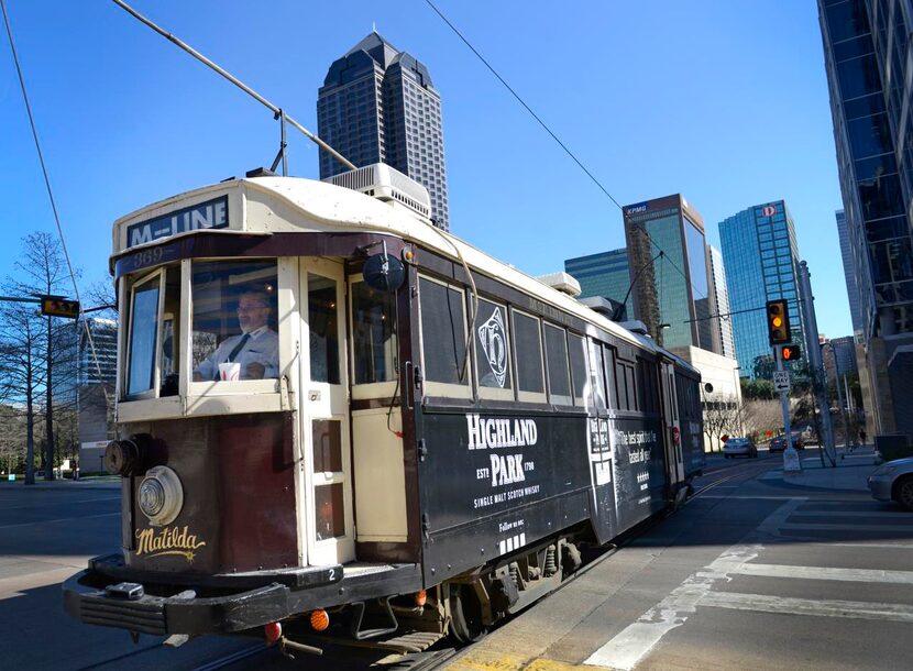 
Brian Hench operates Matilda, one of the two McKinney Avenue trolleys that are wrapped in...