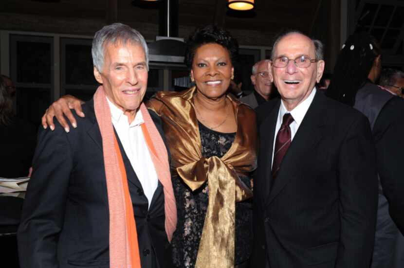 FILE - This Oct. 17, 2011 file photo shows legendary songwriters Bert Bacharach, left, and...