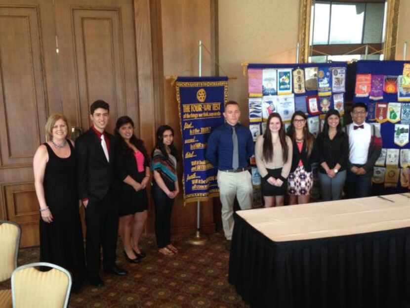 
Cheryl Jennings with students who participated in the Irving-Las Colinas Rotary Club’s...