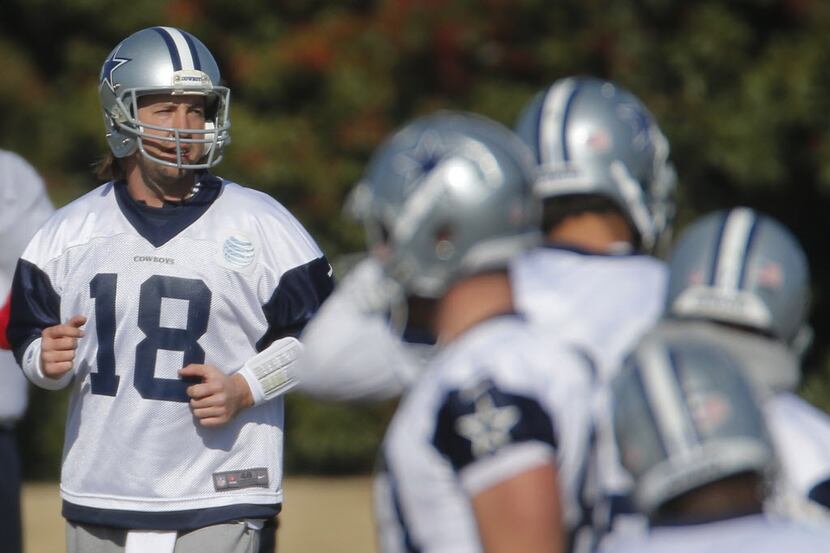 Dallas quarterback Kyle Orton (18) is pictured during the Dallas Cowboys workout at Valley...
