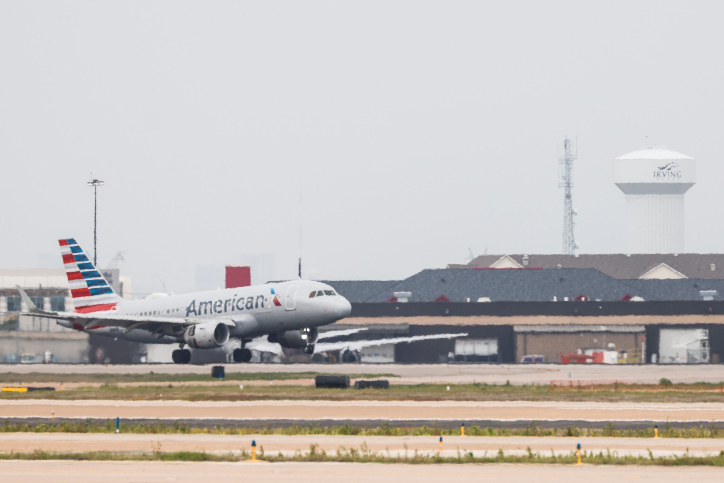 An American Airlines flight arrives at terminal A on Tuesday, May 9, 2023 at DFW Airport. 