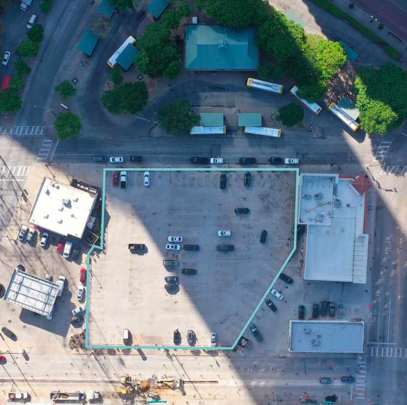 The Ross Avenue building site is adjacent to DART's West End transit hub.