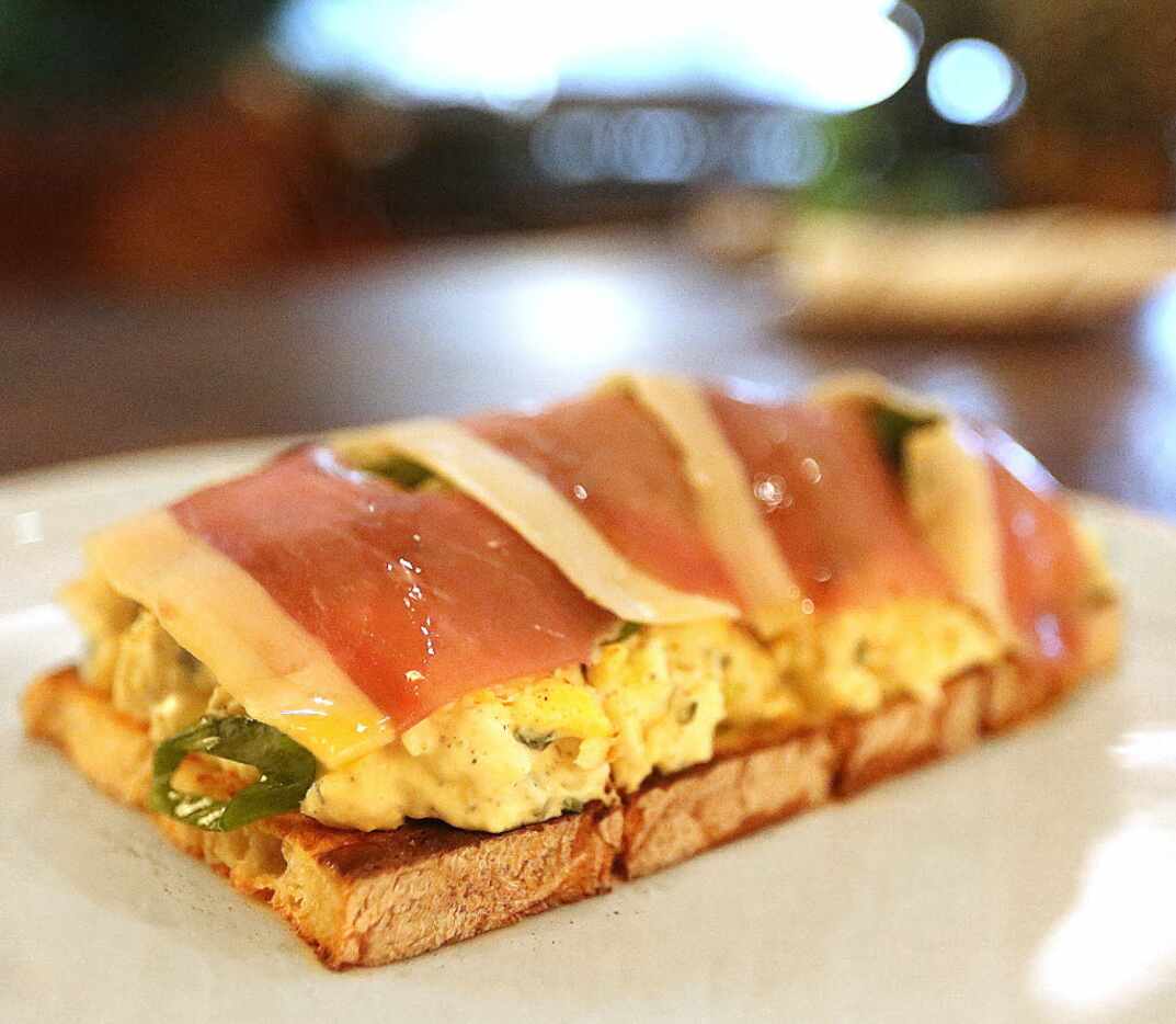 The Theodore's dry-cured ham and horseradish-spiked egg salad toast