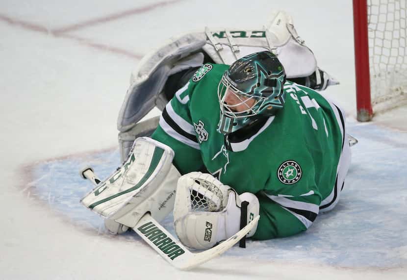 Dallas Stars goaltender Ben Bishop (30) is pictured during the Florida Panthers vs. the...