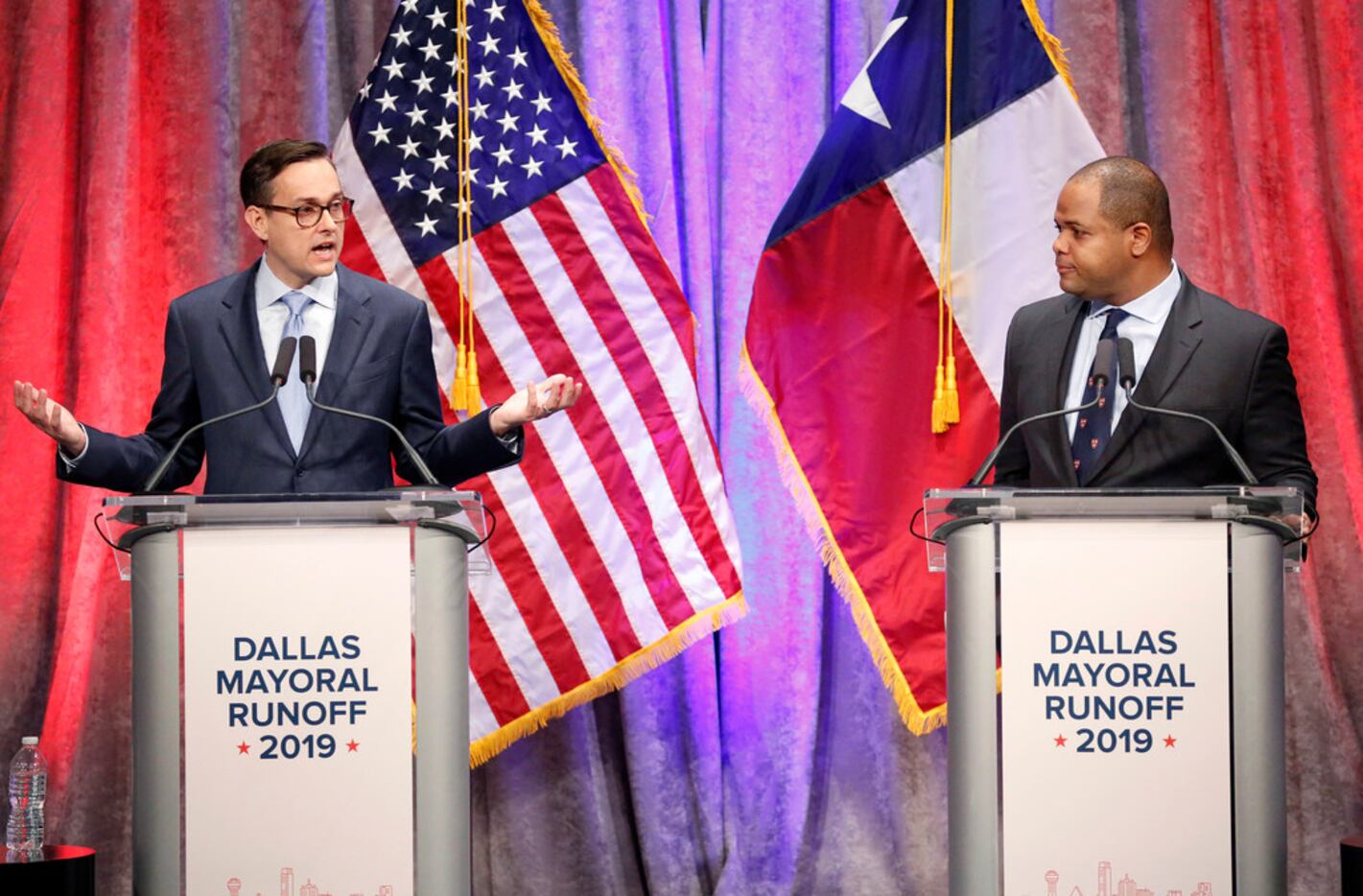 Dallas City Council member Scott Griggs made a point during his debate with state Rep. Eric...