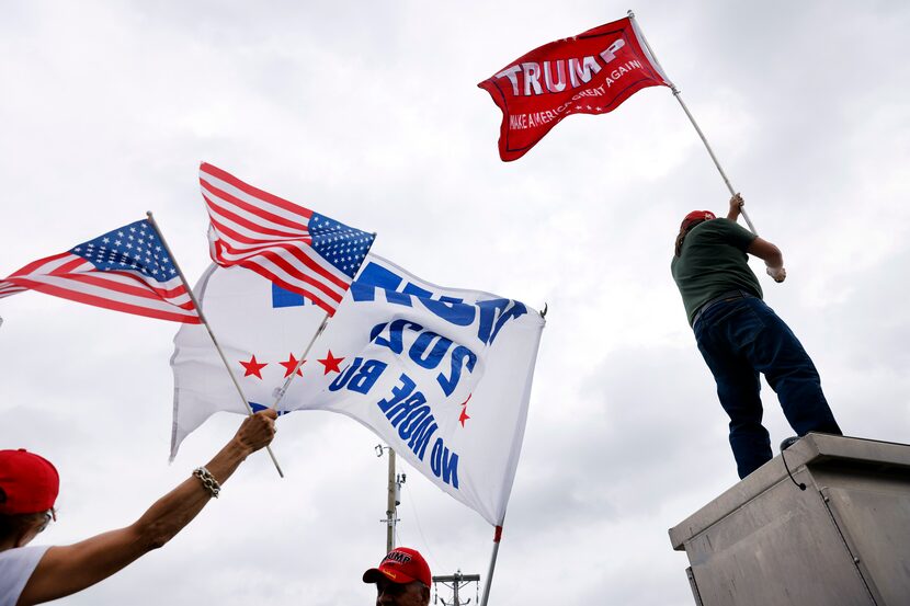 After Donald Trump was arraigned in a New York criminal court, supporter Clint Cook of Plano...