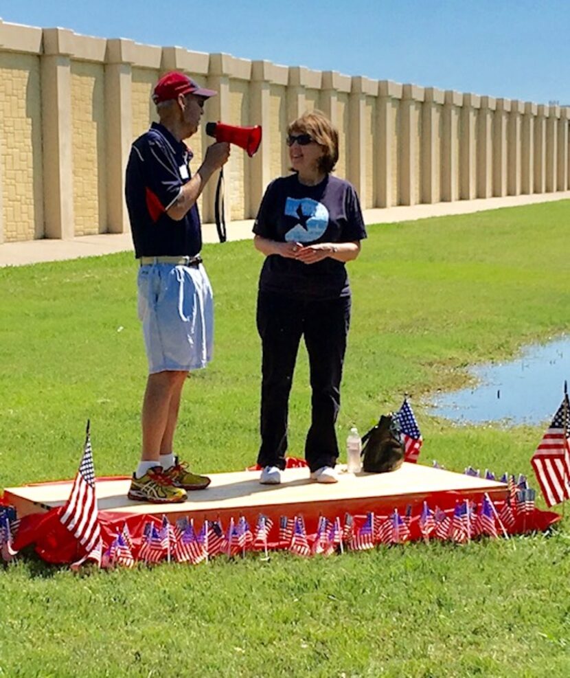 Bruce Hatter, with Dallas City Council member Sandy Greyson at a community event at the...