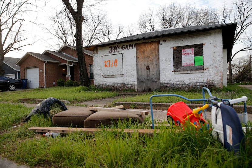 JR's Game Room at 2718 Silkwood St., boarded up in Dallas on March 18, 2019. JR's Game Room...