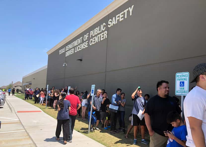 Long lines regularly form at the Texas Department of Public Safety's driver's license "mega...