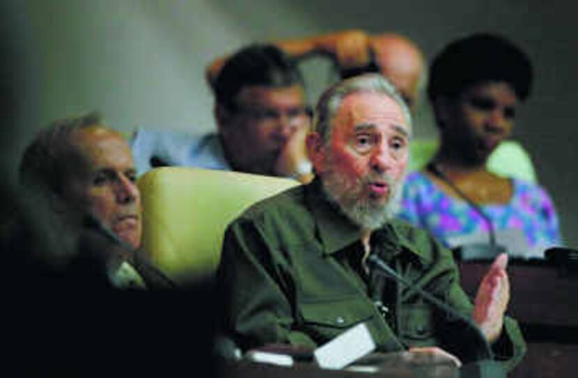 Fidel Castro speaks to Parliament in 2010, his first official appearance before the...
